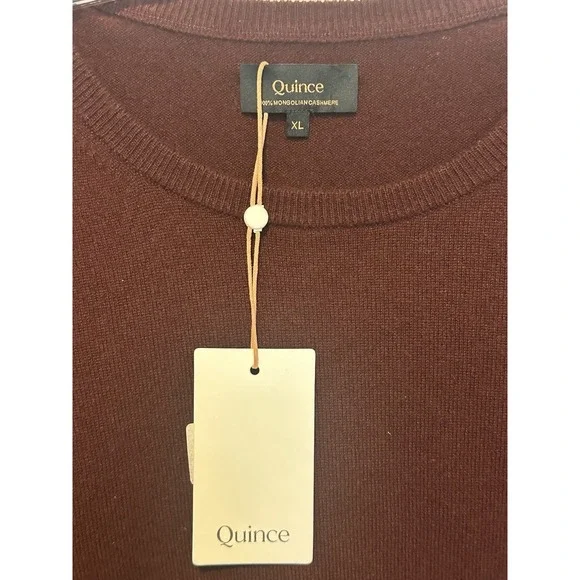 QUINCE Women 100% Mongolian Cashmere Crewneck Sweater Rich Burgundy XL NWT - Picture 6 of 9
